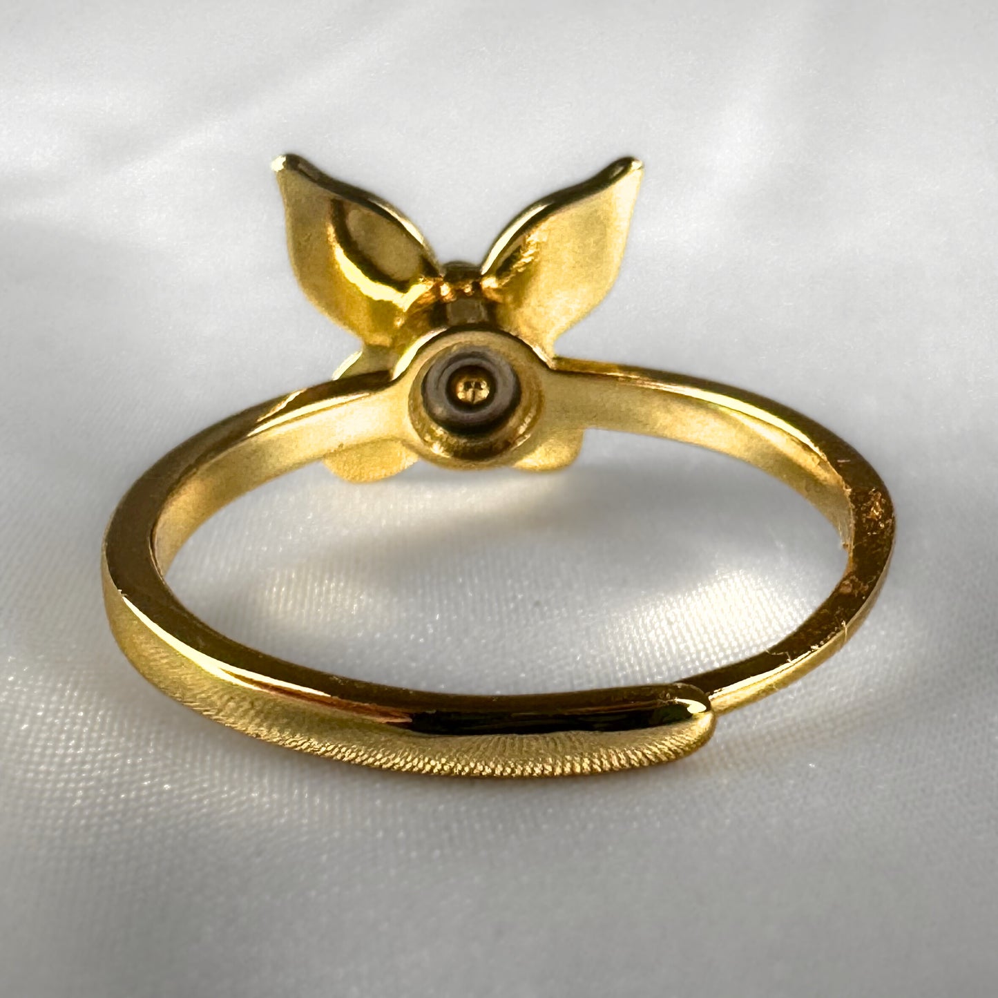 Enamel Butterfly Gold Adjustable Ring