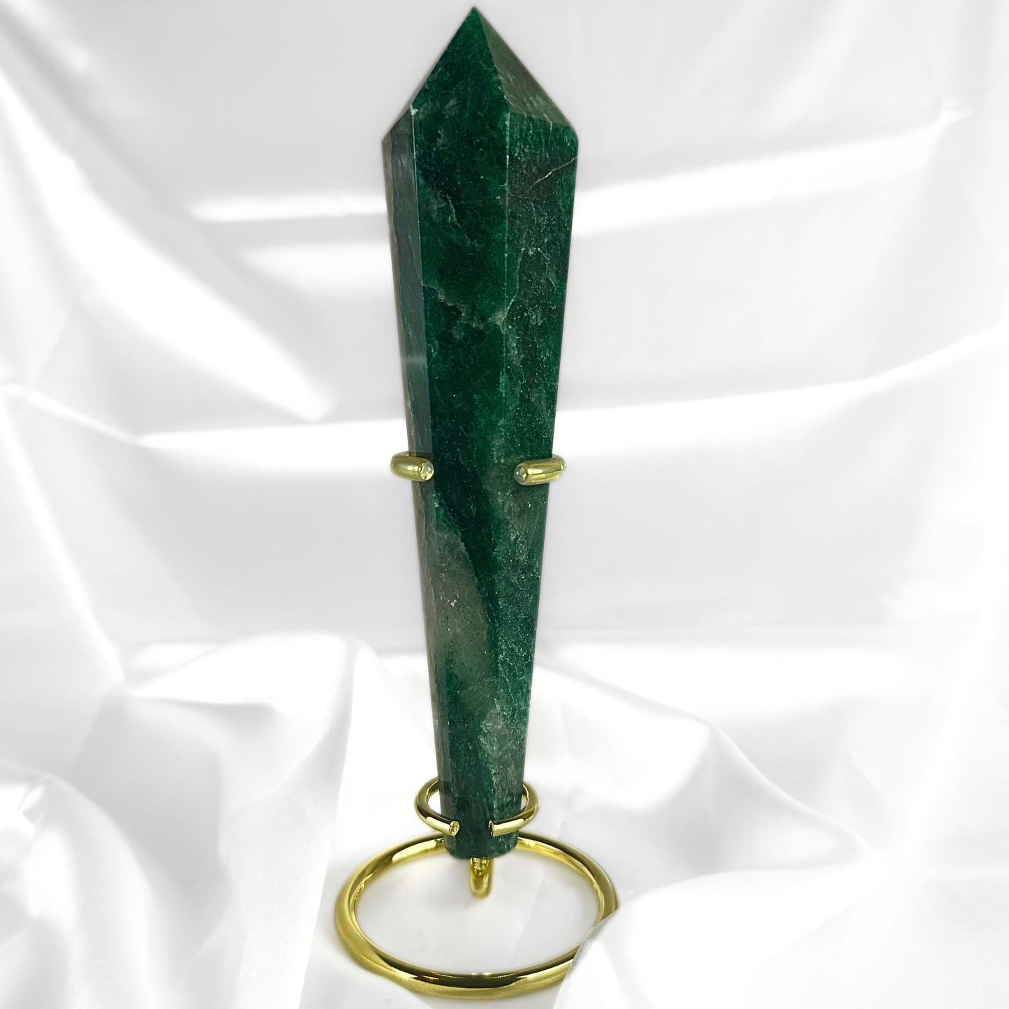 Green Strawberry Quartz Wand with Stand - A