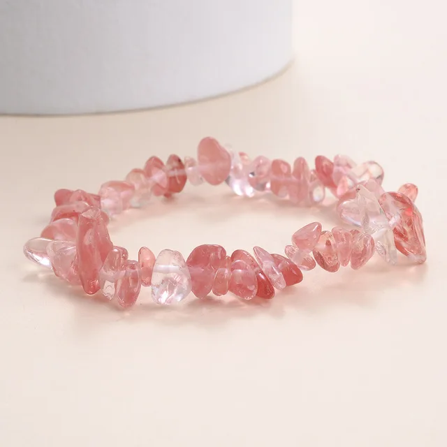 Watermelon Quartz Crystal Chip Bracelet