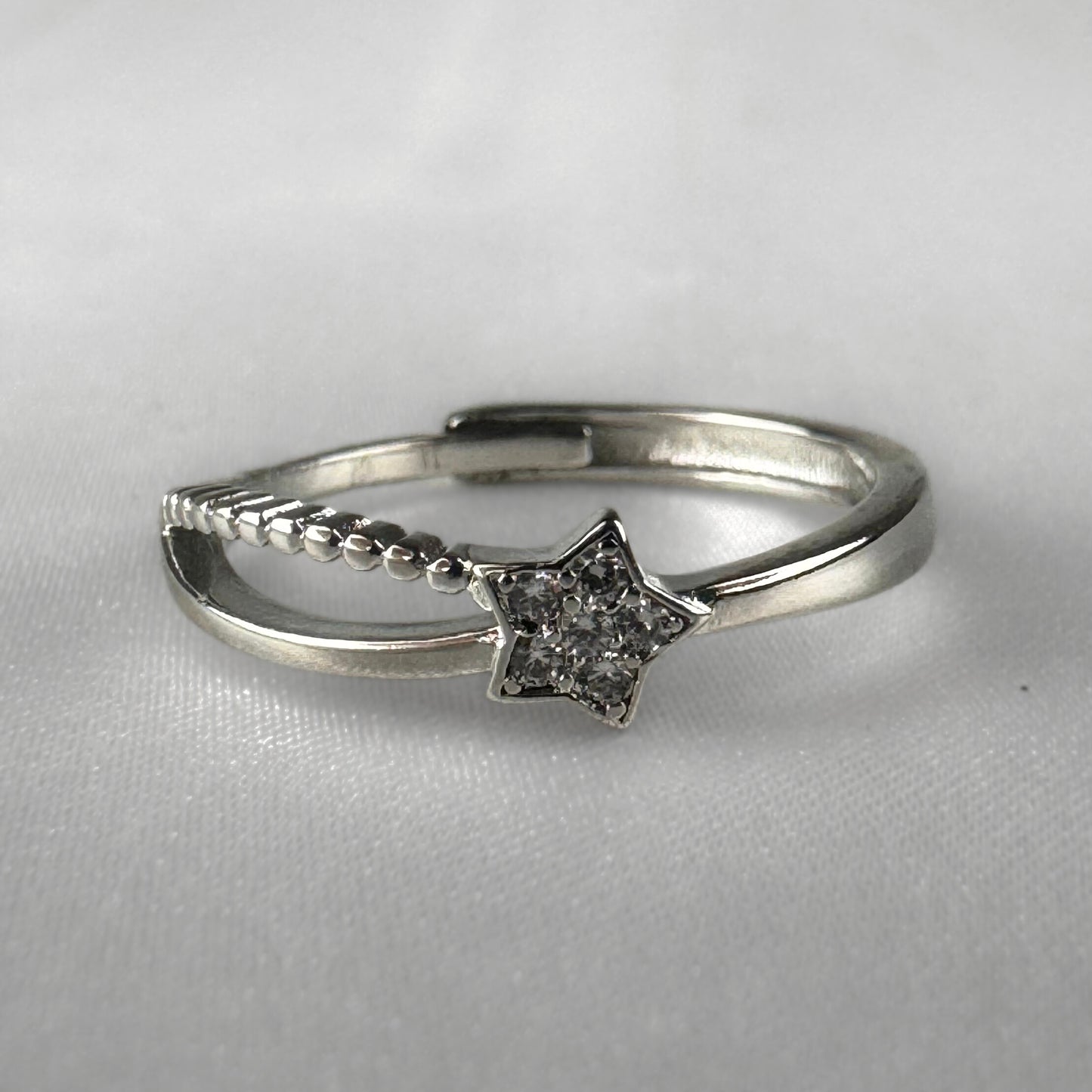 Shooting Star Silver Adjustable Ring