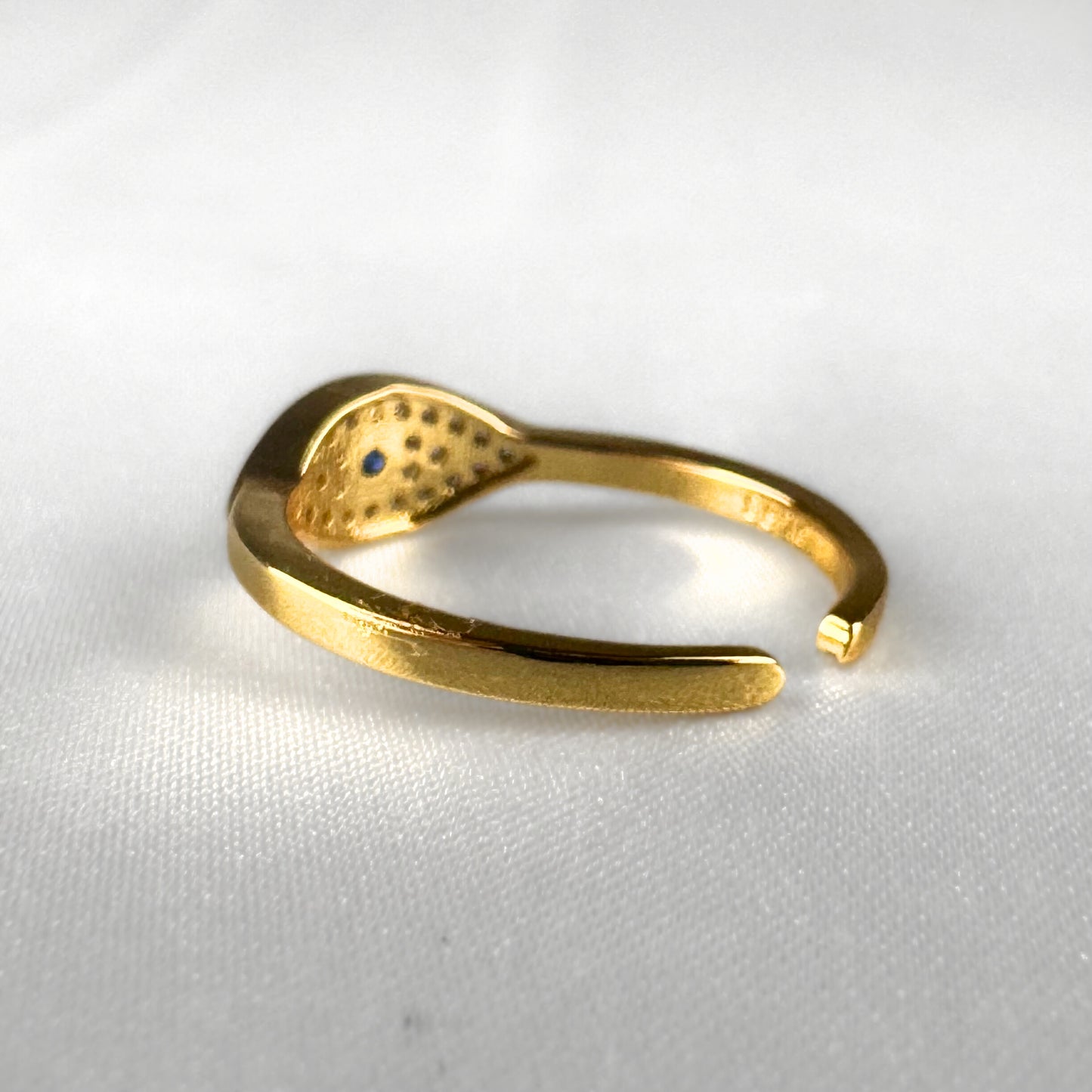 Diamanté Gold Adjustable Evil Eye Ring