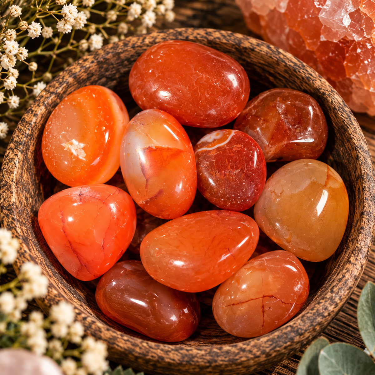 Small Carnelian Crystal Tumblestone