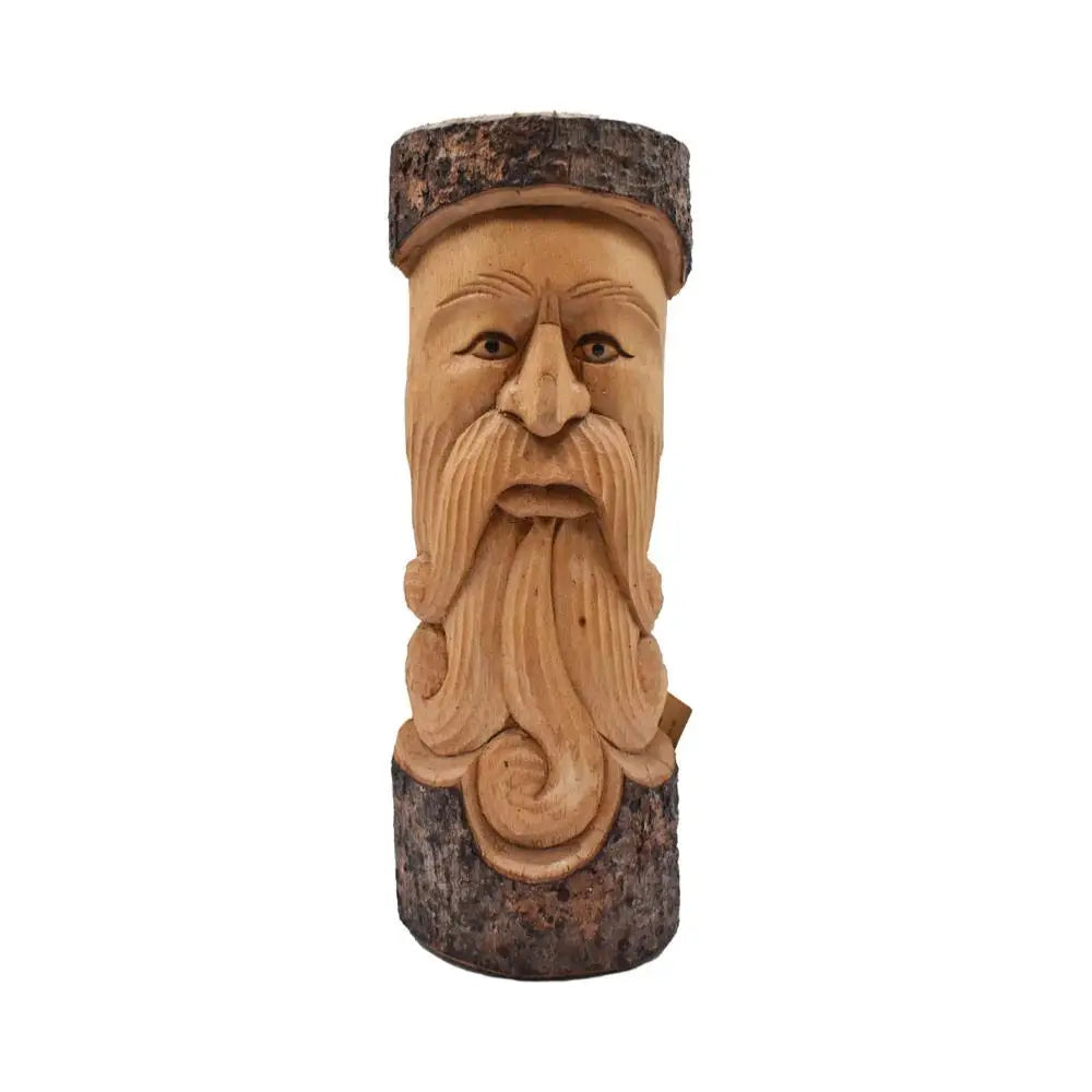 Green Man Jempinis Wood Carving Long Beard 30cm