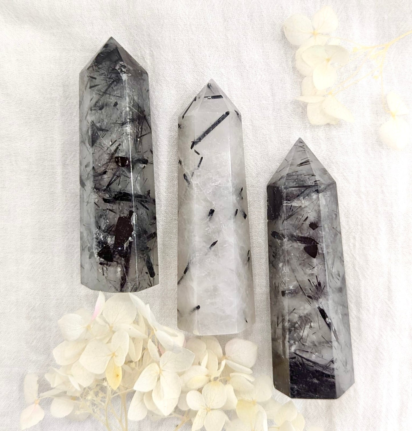 Tourmalinated Quartz Crystal Point