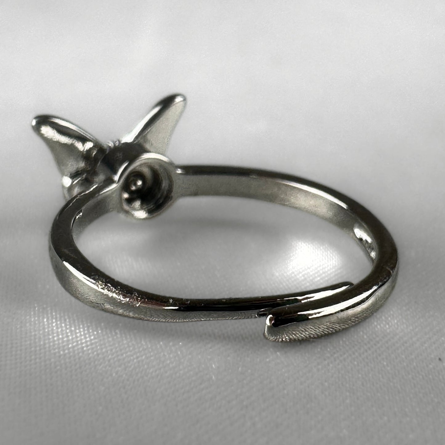 Blue Butterfly Silver  Adjustable  Spinner Ring