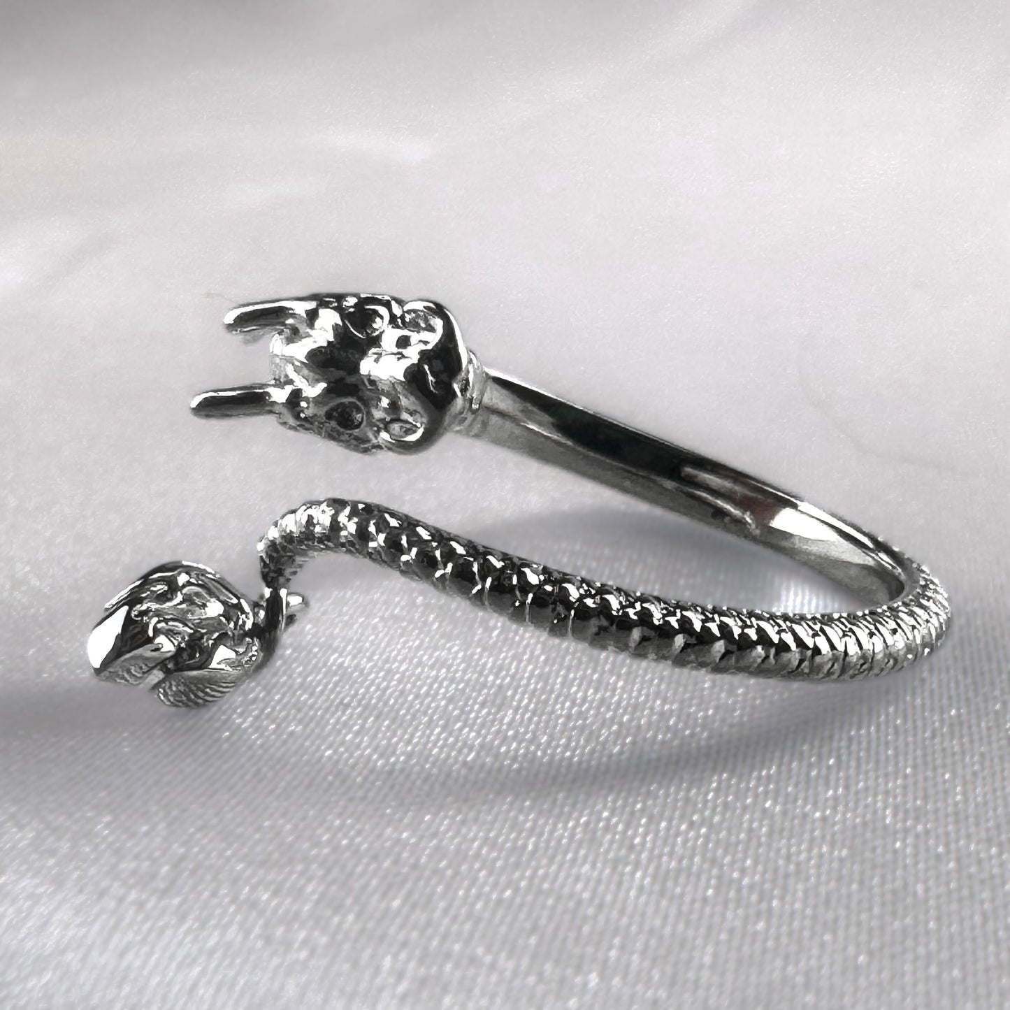 Chinese Dragon Silver  Adjustable  Ring