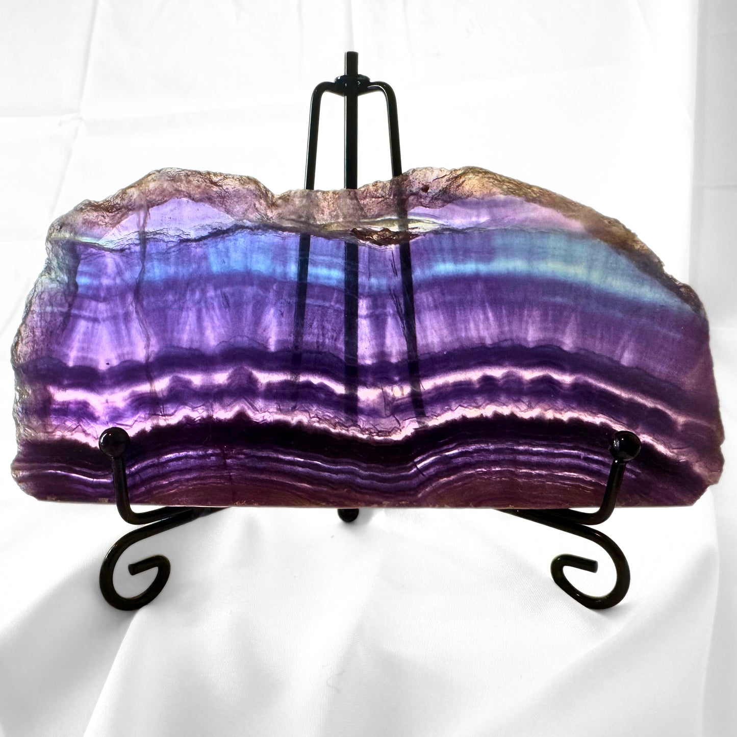 Rainbow Fluorite Slab with Stand - B