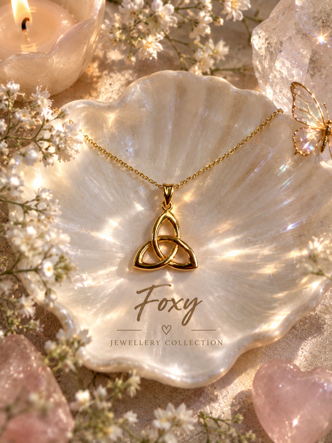 S925 Gold plated Triquetra Necklace