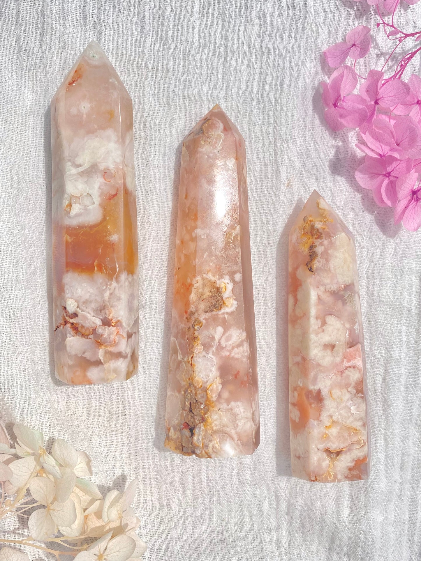 Flower Agate Crystal Point