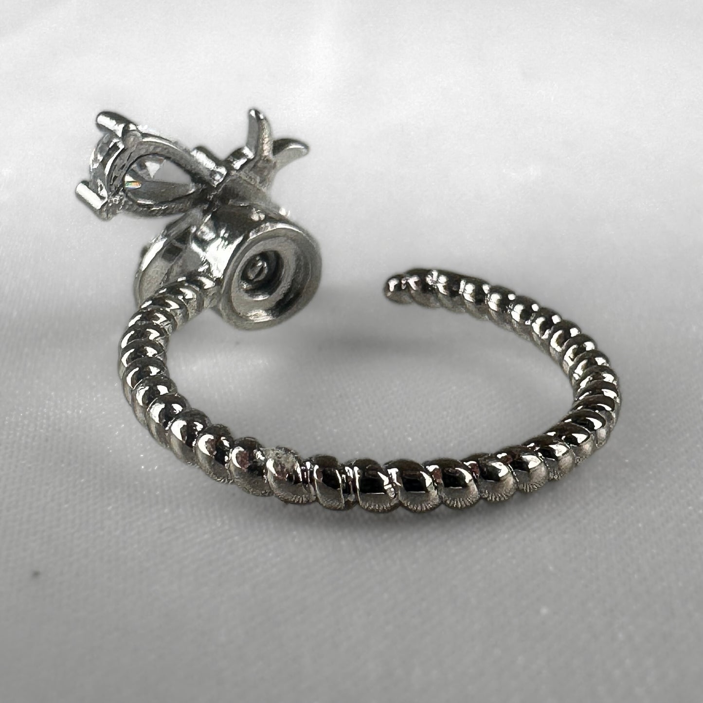 Adjustable Silver Bee Spinner Ring