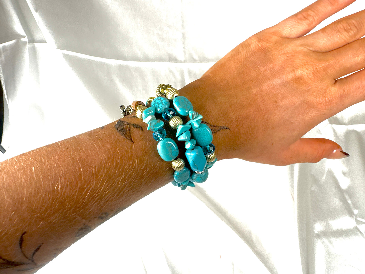 Light Blue Spiral Bracelet