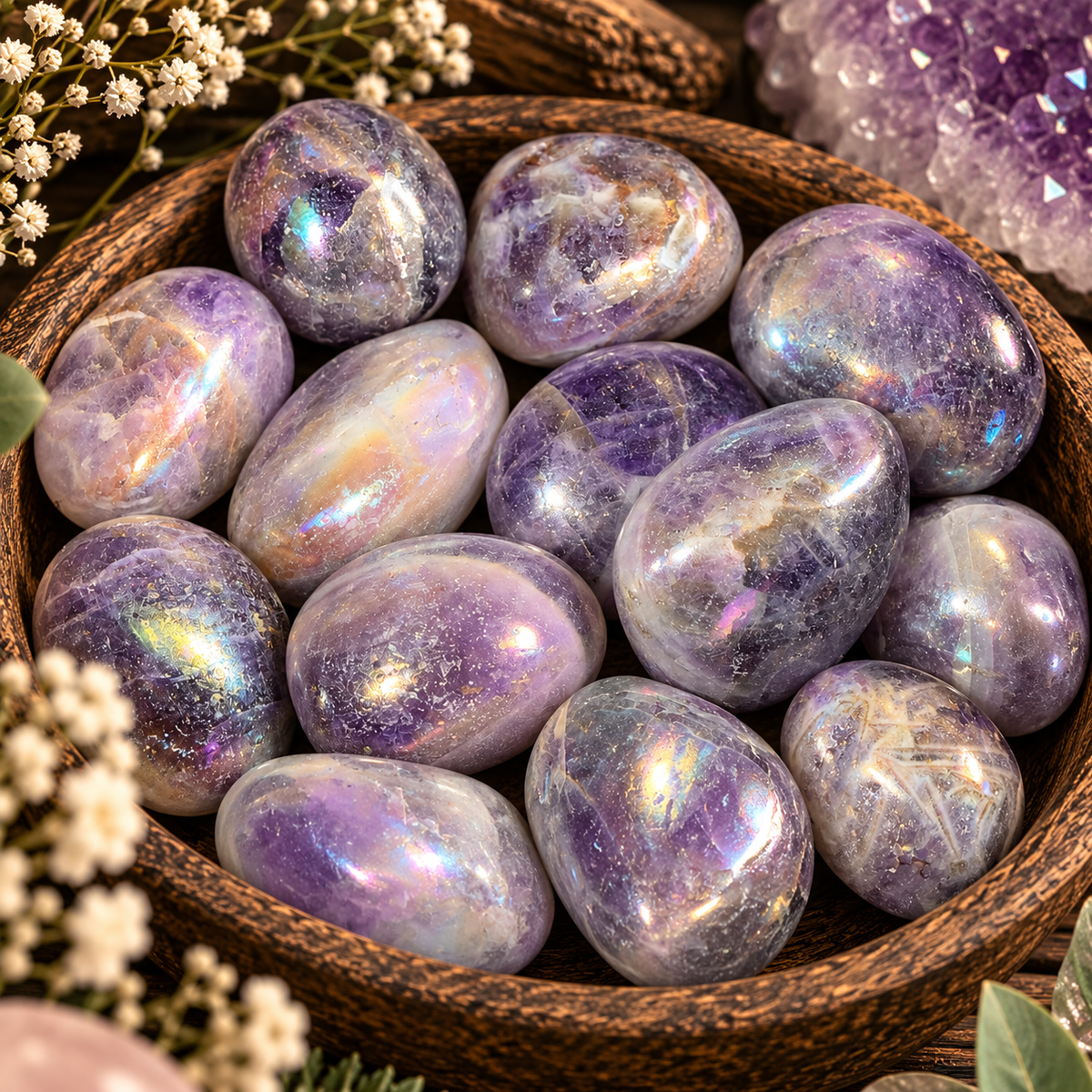 LARGE AMETHYST AURA Tumblestones