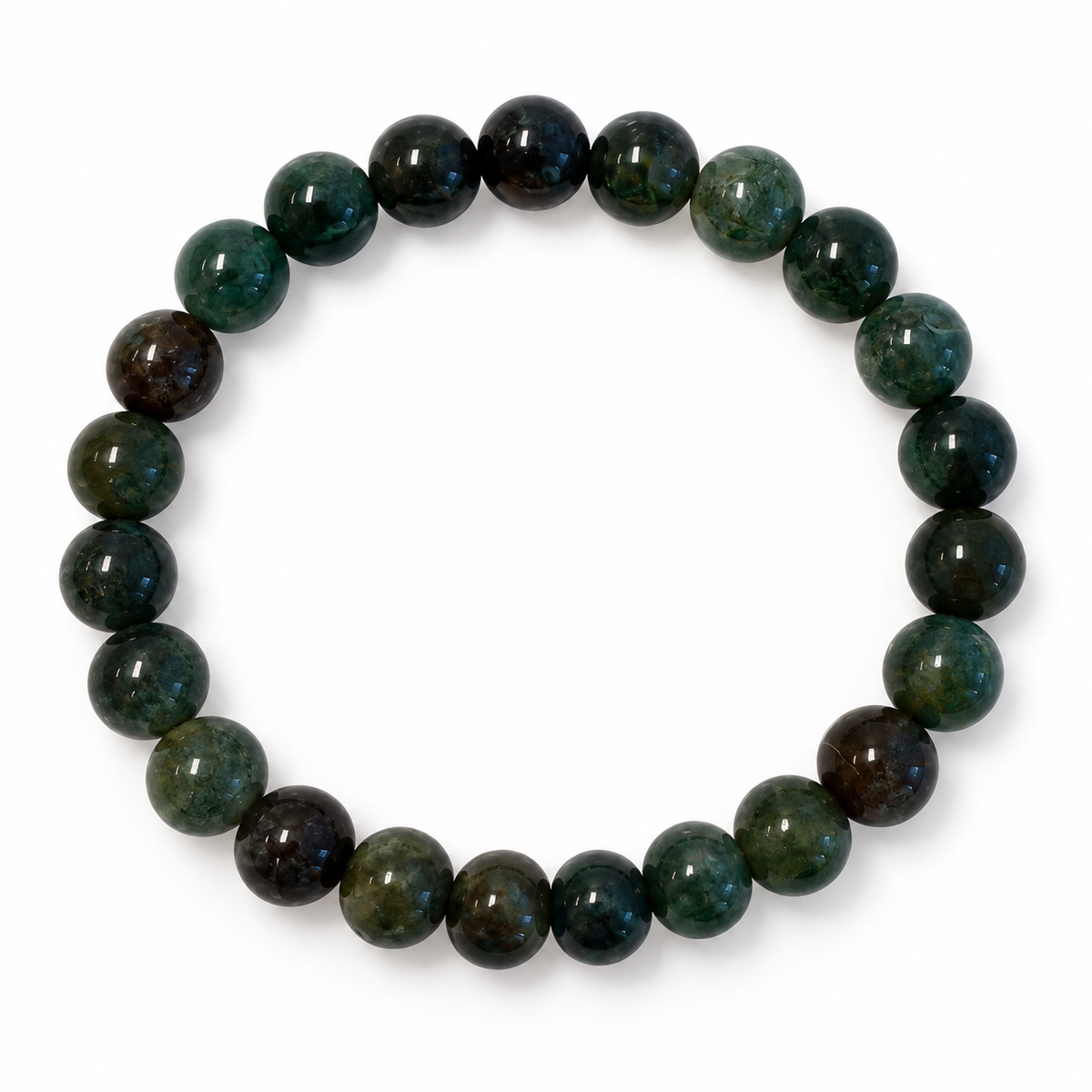MOSS AGATE Crystal Beaded Bracelets