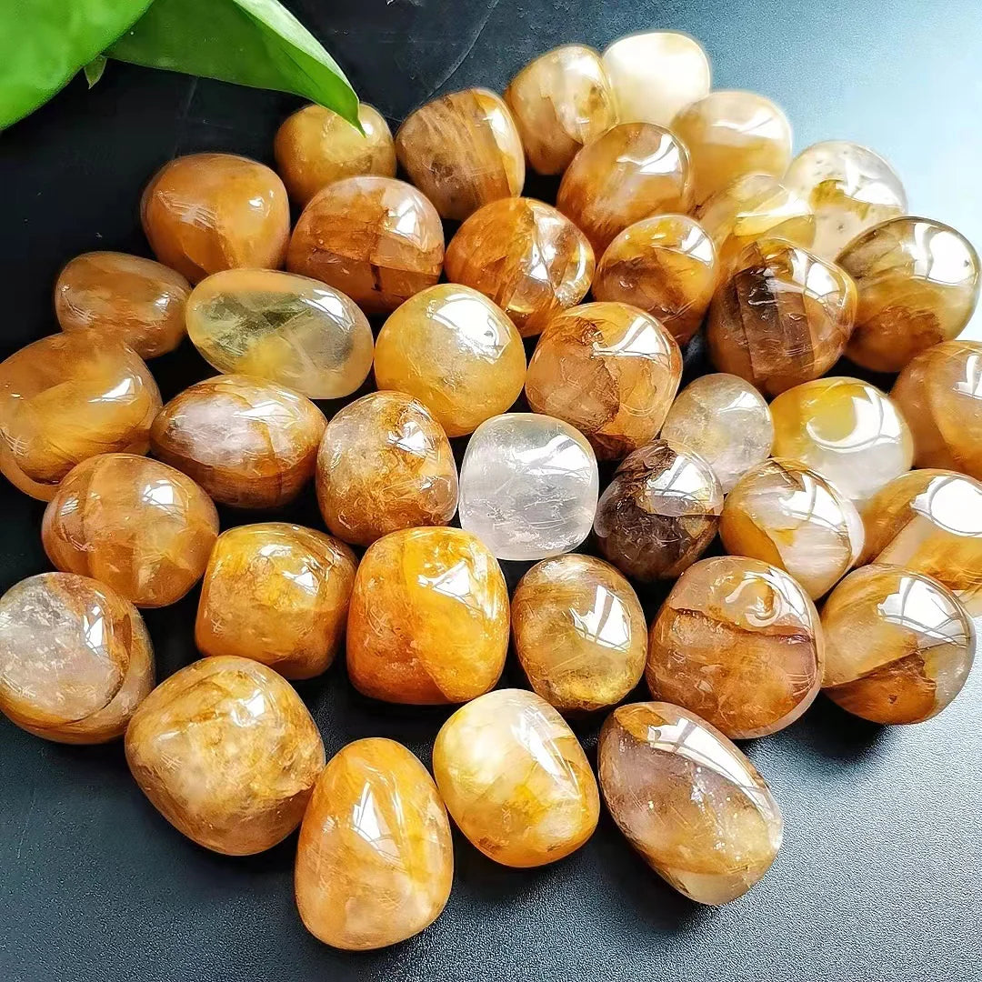 Yellow Fire Quartz (Golden Healer Hematoid) Crystal Tumblestones
