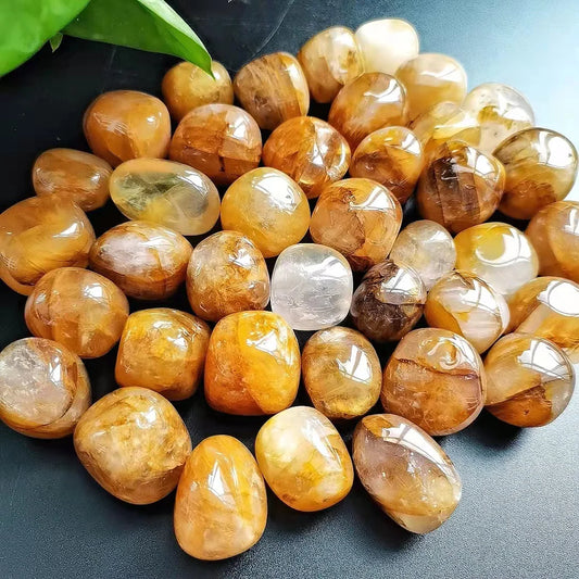 Yellow Fire Quartz (Golden Healer Hematoid) Crystal Tumblestones