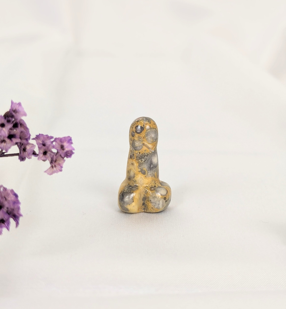 Crazy Lace Agate Mini Crystal Penis Carving