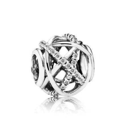 Diamante Orb Silver Charm