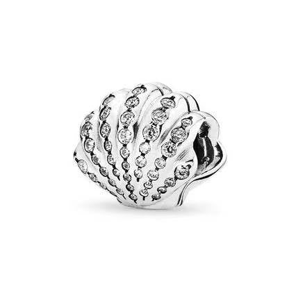 Shell Bead Silver Charm