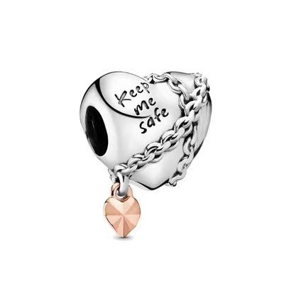 Chained Heart Silver Charm