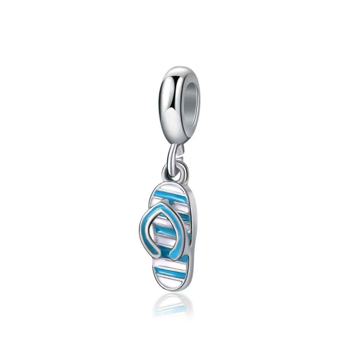 Silver Stripy Flip-Flop Charm