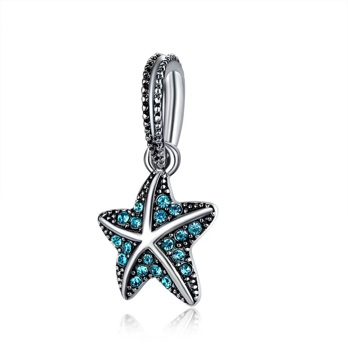 Blue Diamante Starfish Charm