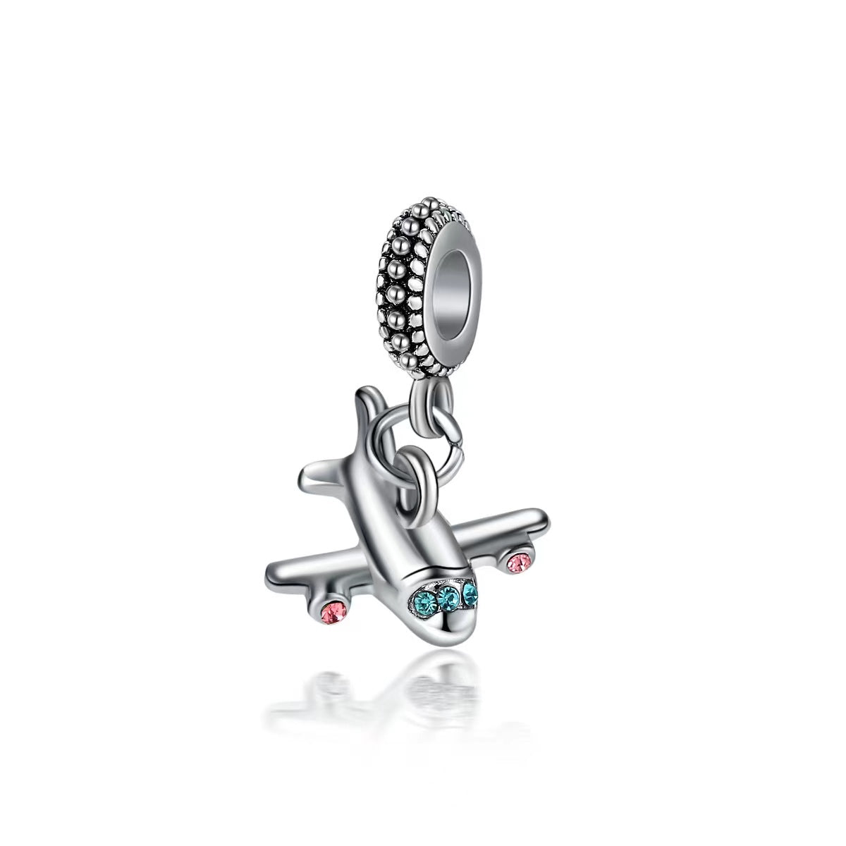 Dangly Airplane Silver Charm