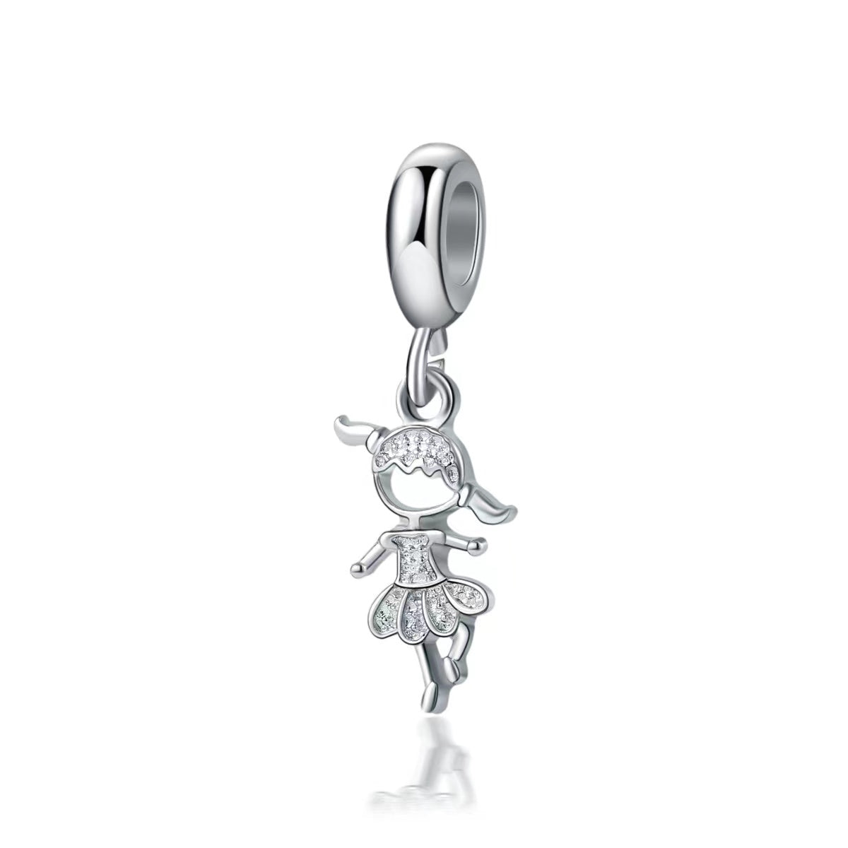 Silver ballerina charm