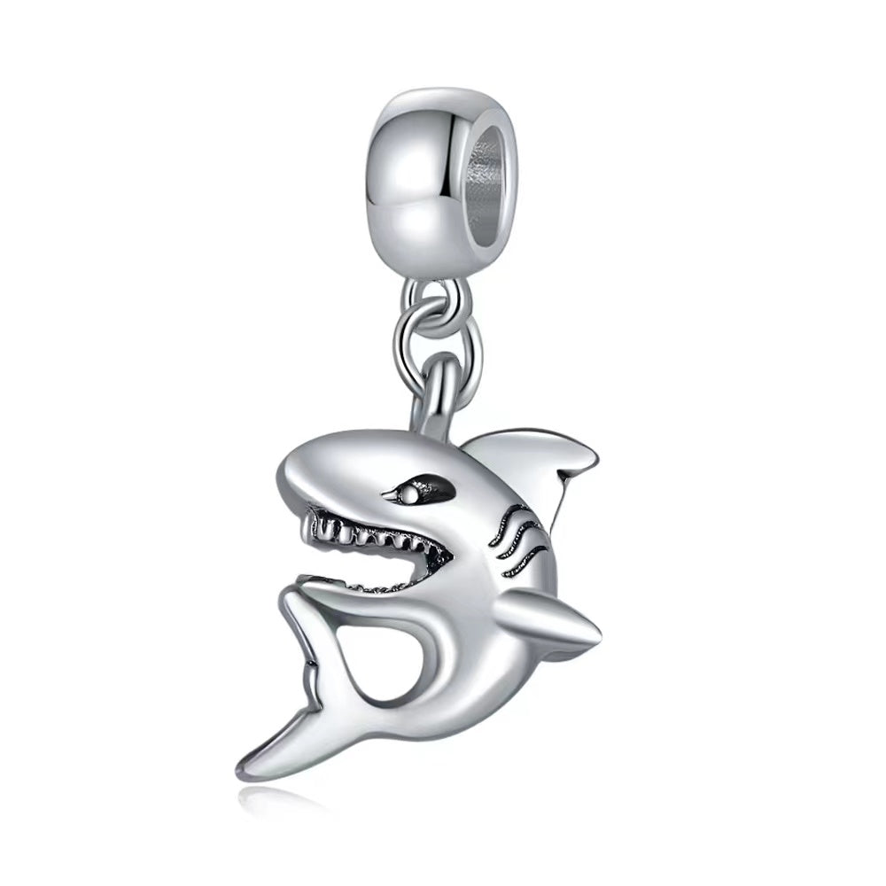 Dangly Shark Silver Charm