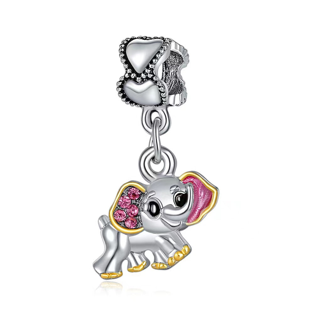 Dangly Silver Elephant Charm