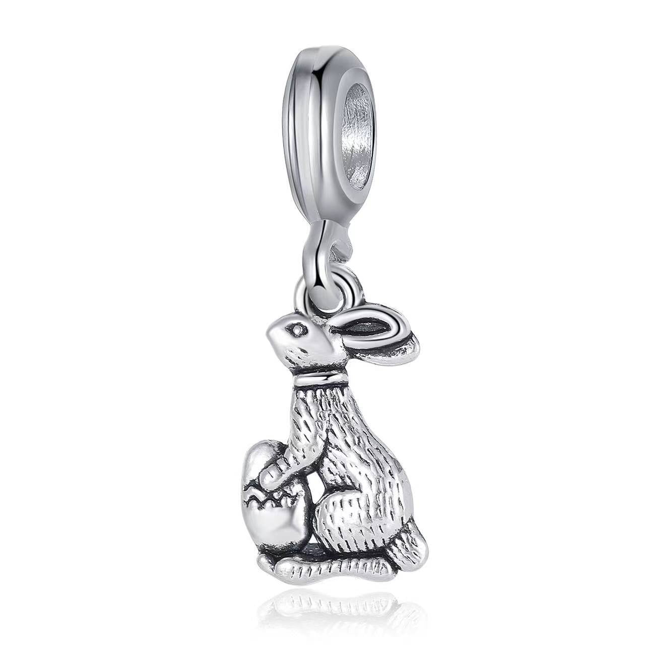 Silver Easter Bunny Charm