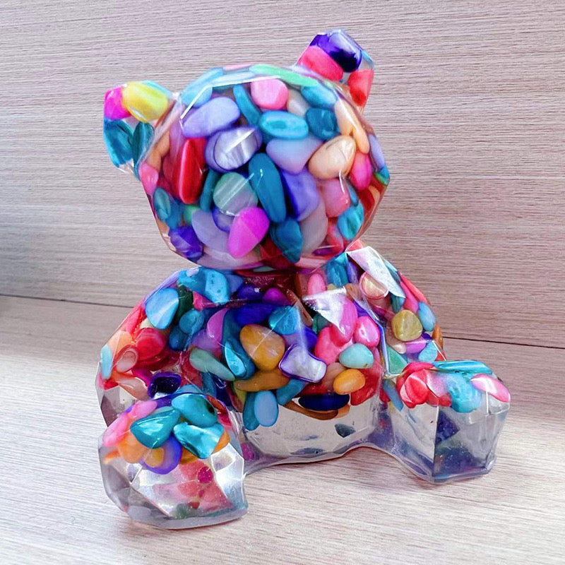 Dyed Shell Chip Resin Teddy Bear - Dylan's Den Crystal Shop