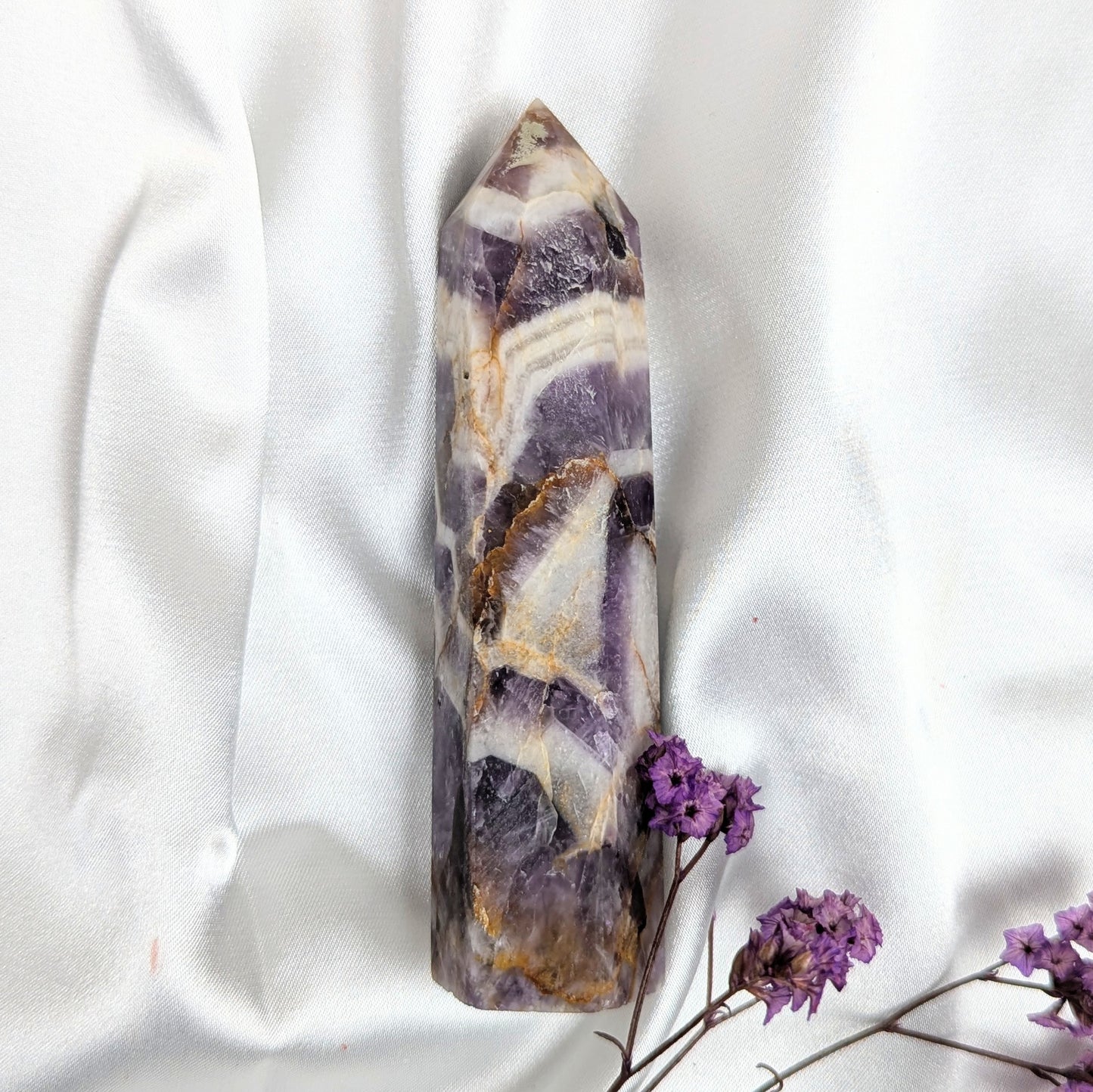 Dream Amethyst Crystal Point with Moon Phase 2