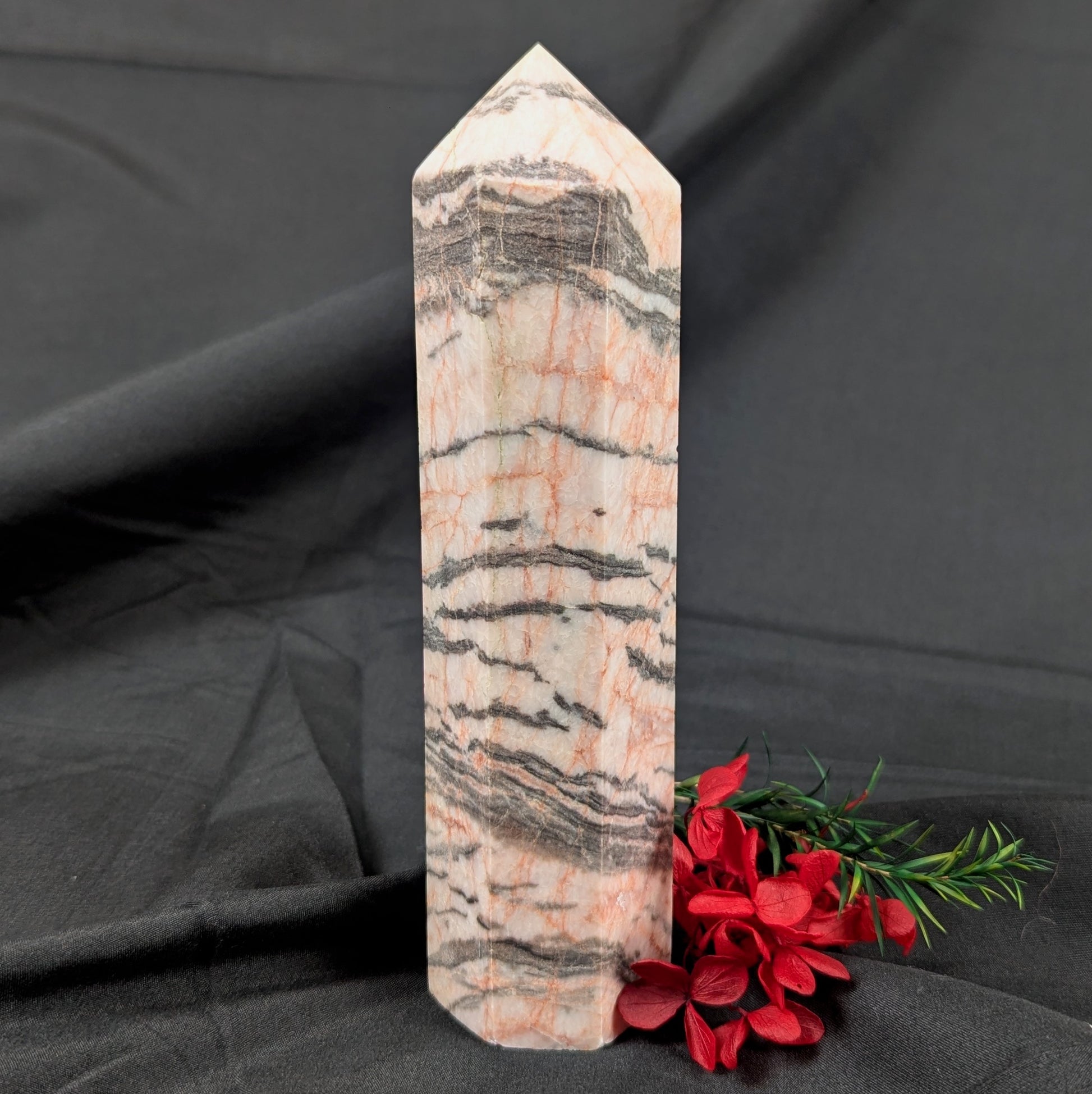 Pink Zebra Jasper Crystal Point