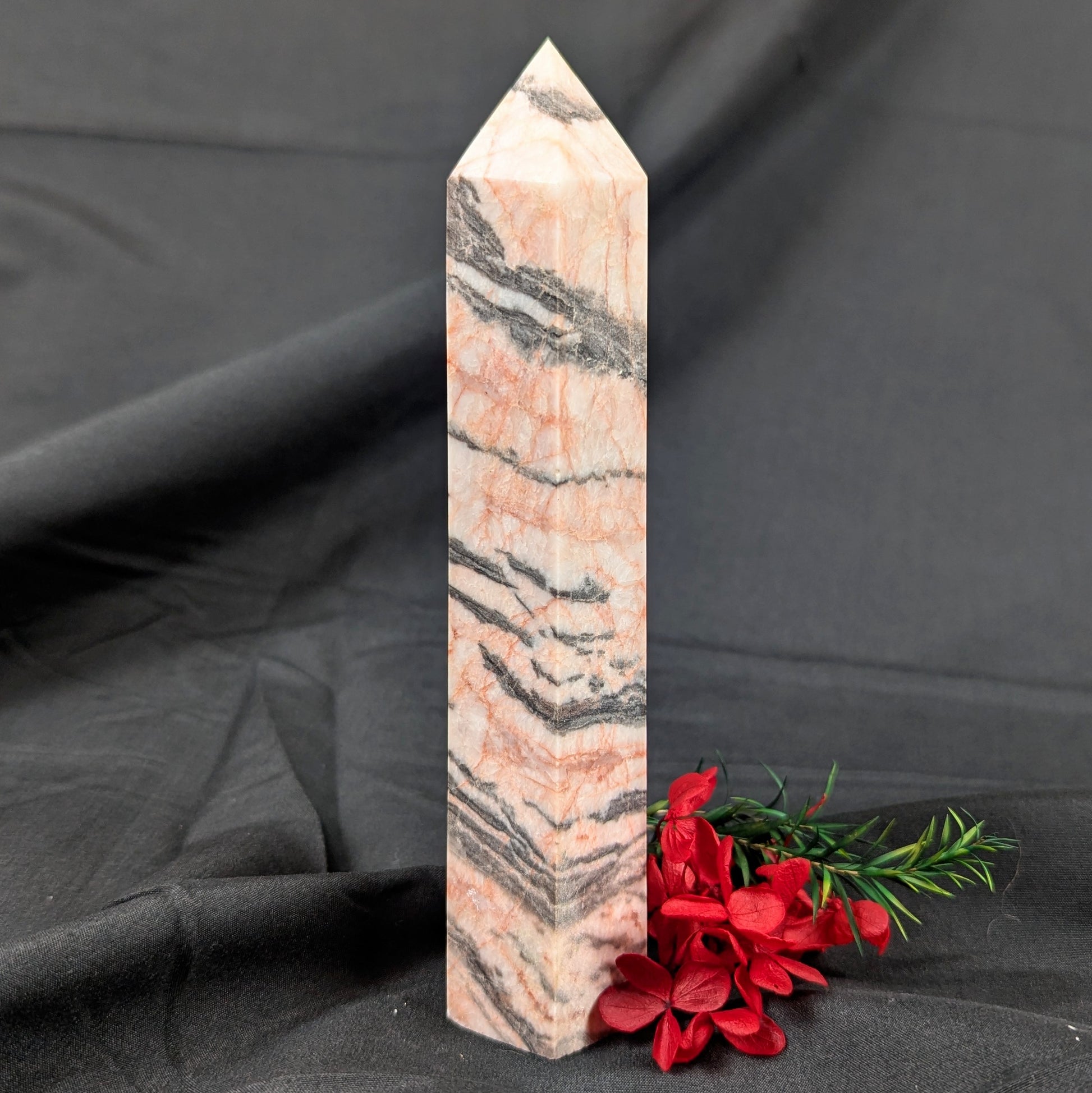 Pink Zebra Jasper Crystal Point