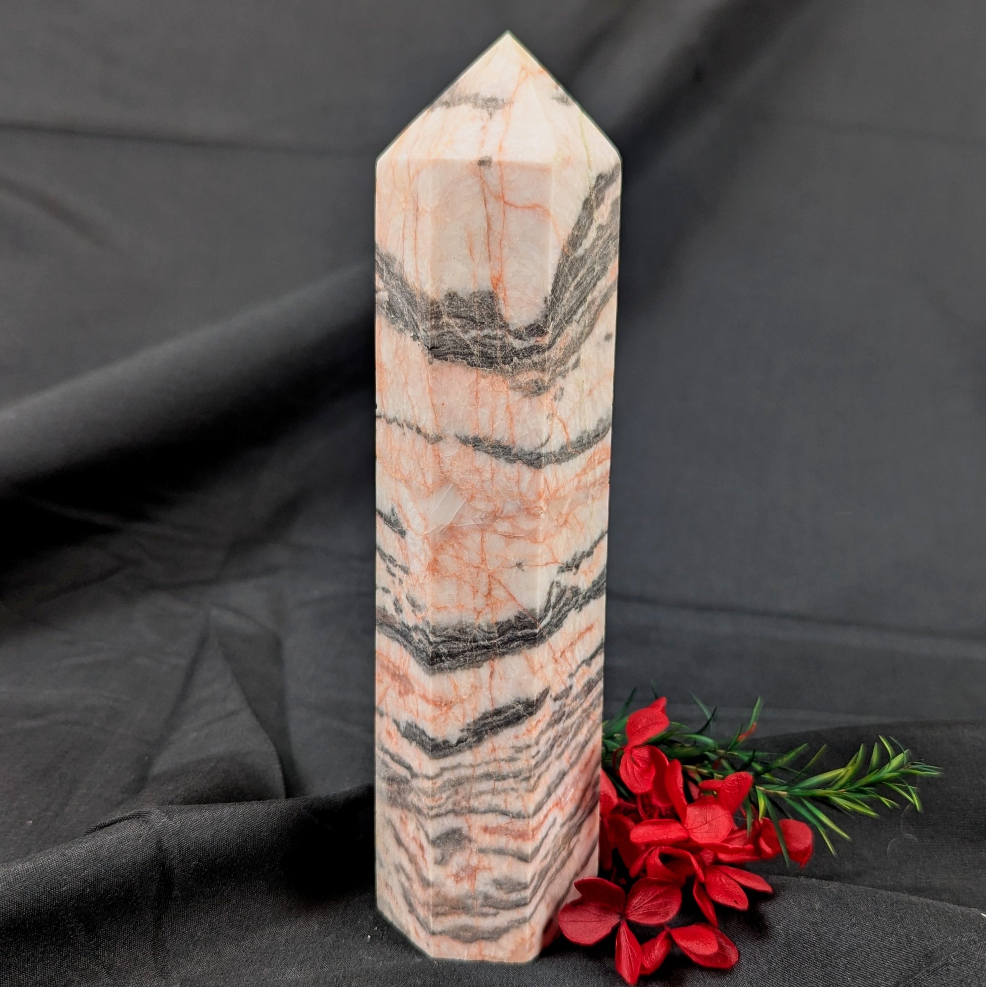 Pink Zebra Jasper Crystal Point