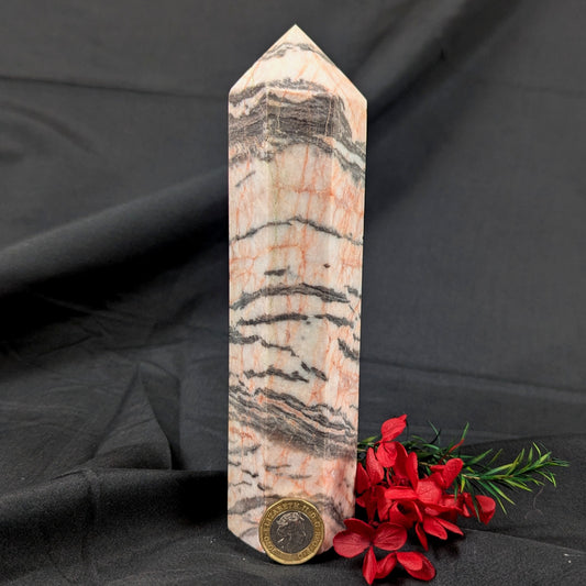 Pink Zebra Jasper Crystal Point