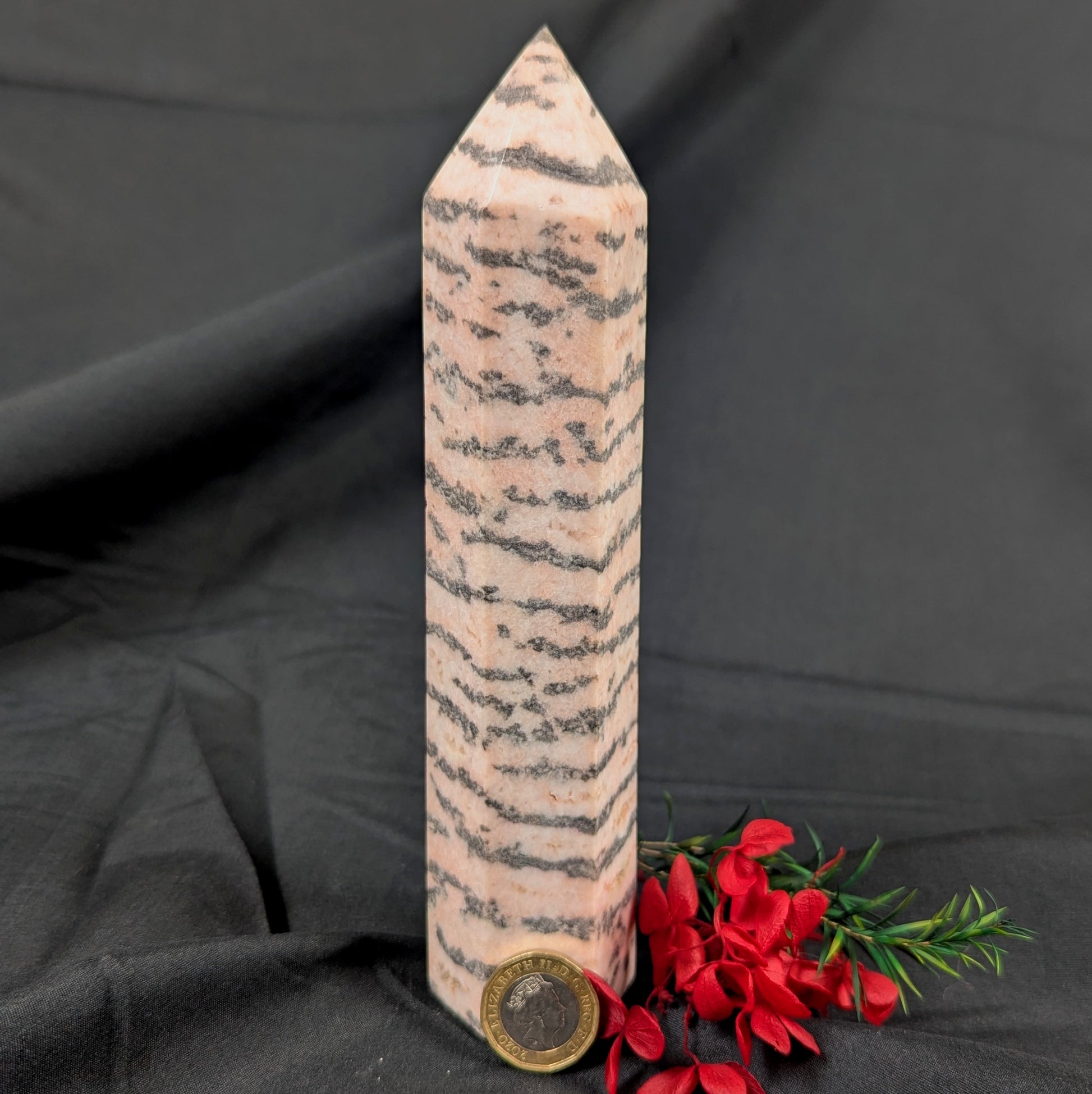 Pink Zebra Jasper  Crystal Point