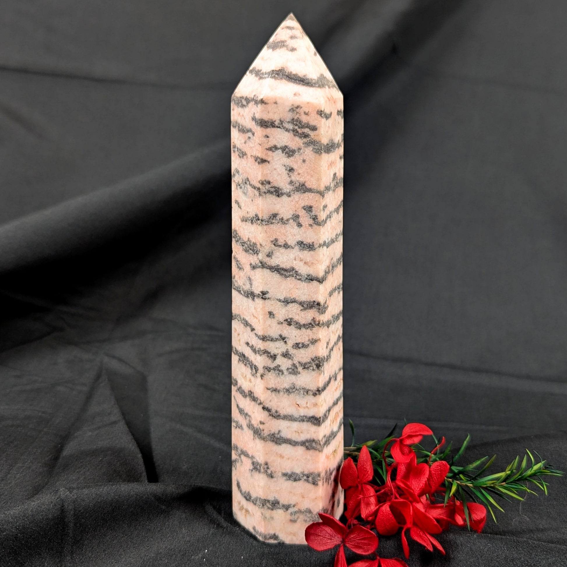Pink Zebra Jasper  Crystal Point