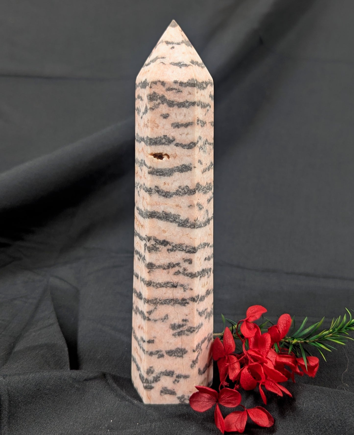 Pink Zebra Jasper Crystal Point