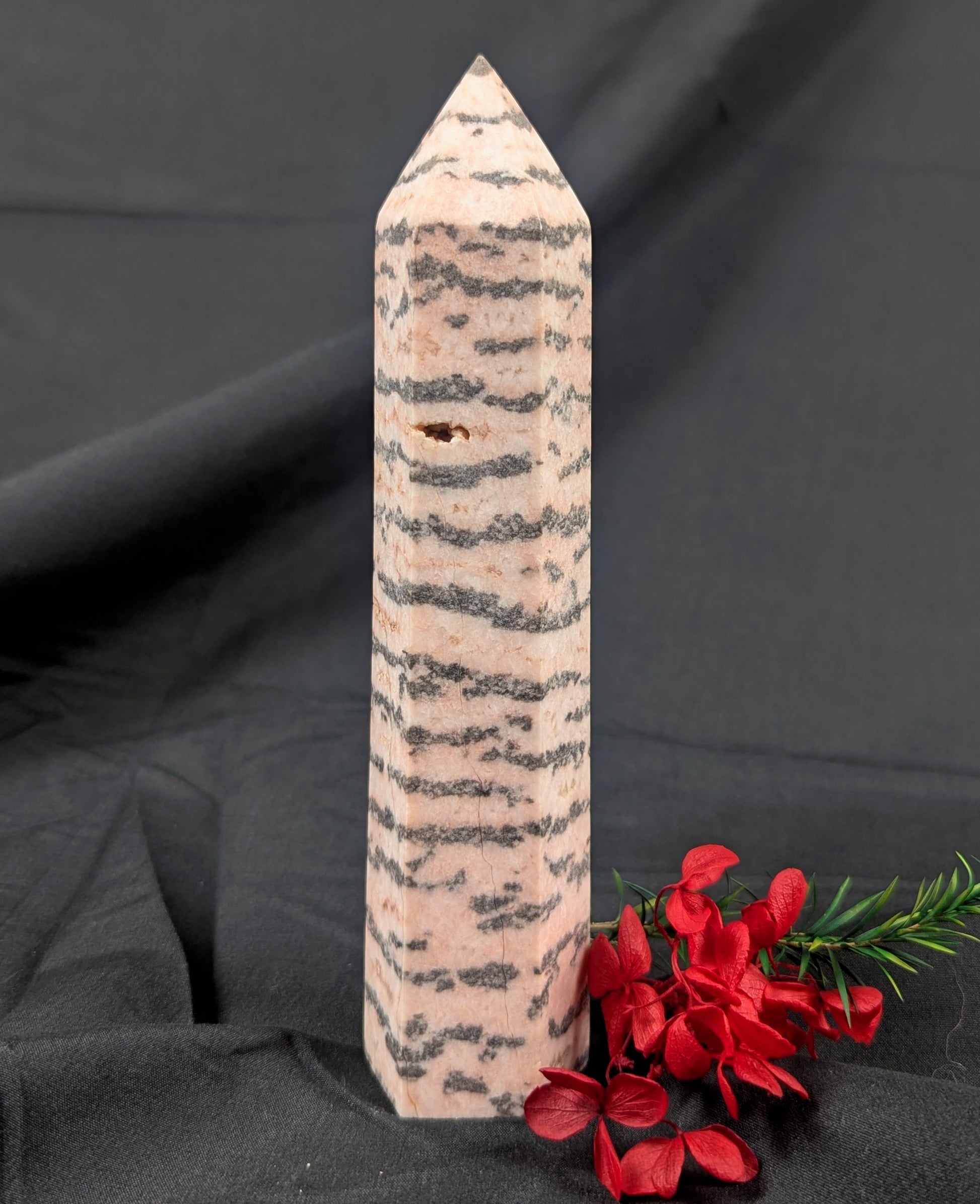 Pink Zebra Jasper  Crystal Point