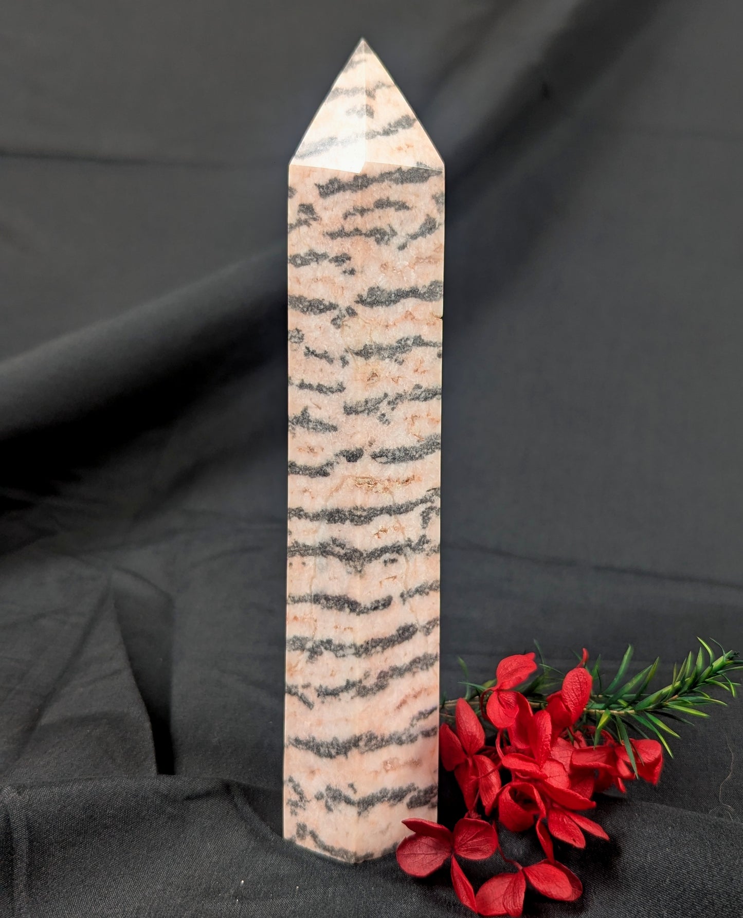 Pink Zebra Jasper Crystal Point