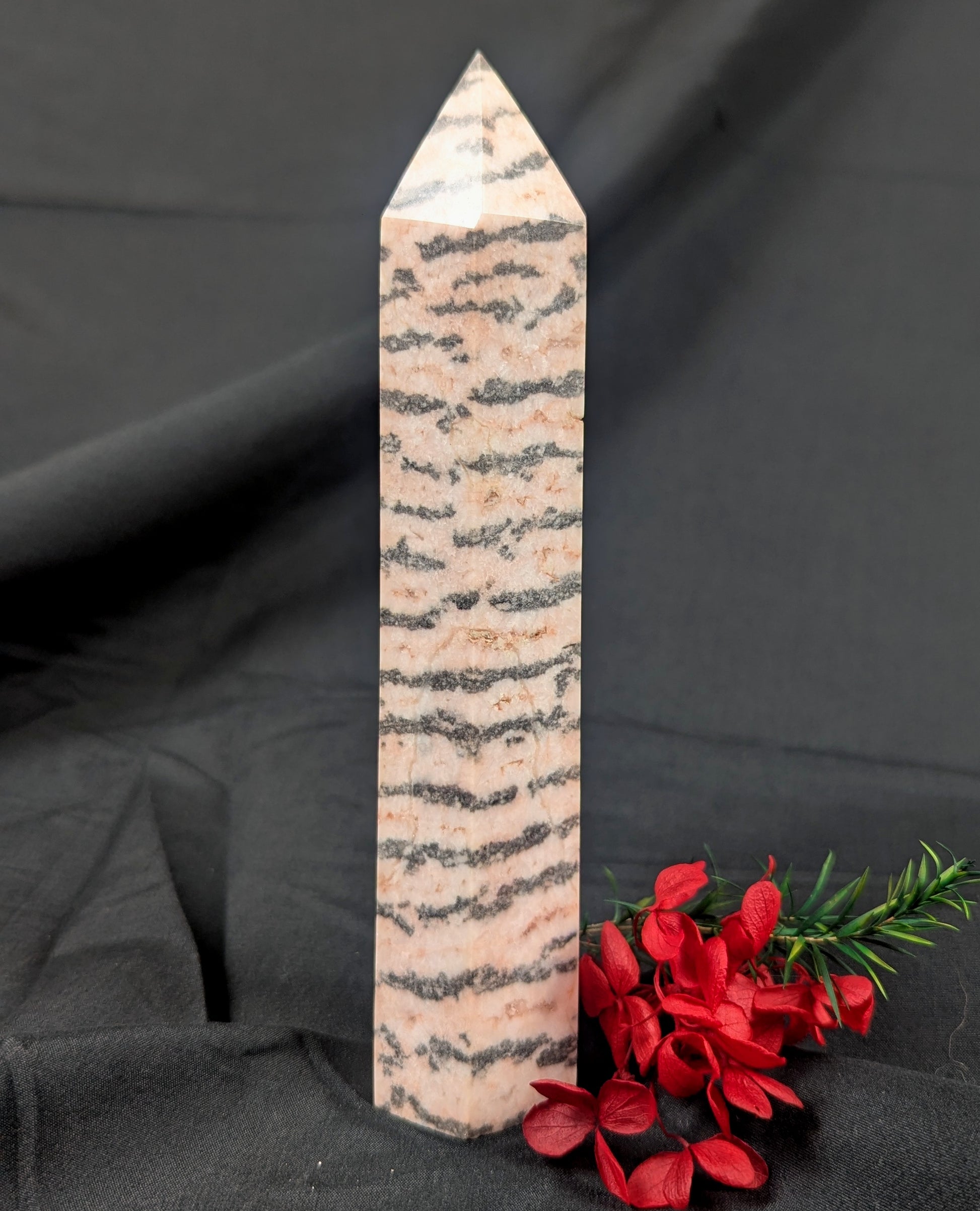 Pink Zebra Jasper  Crystal Point