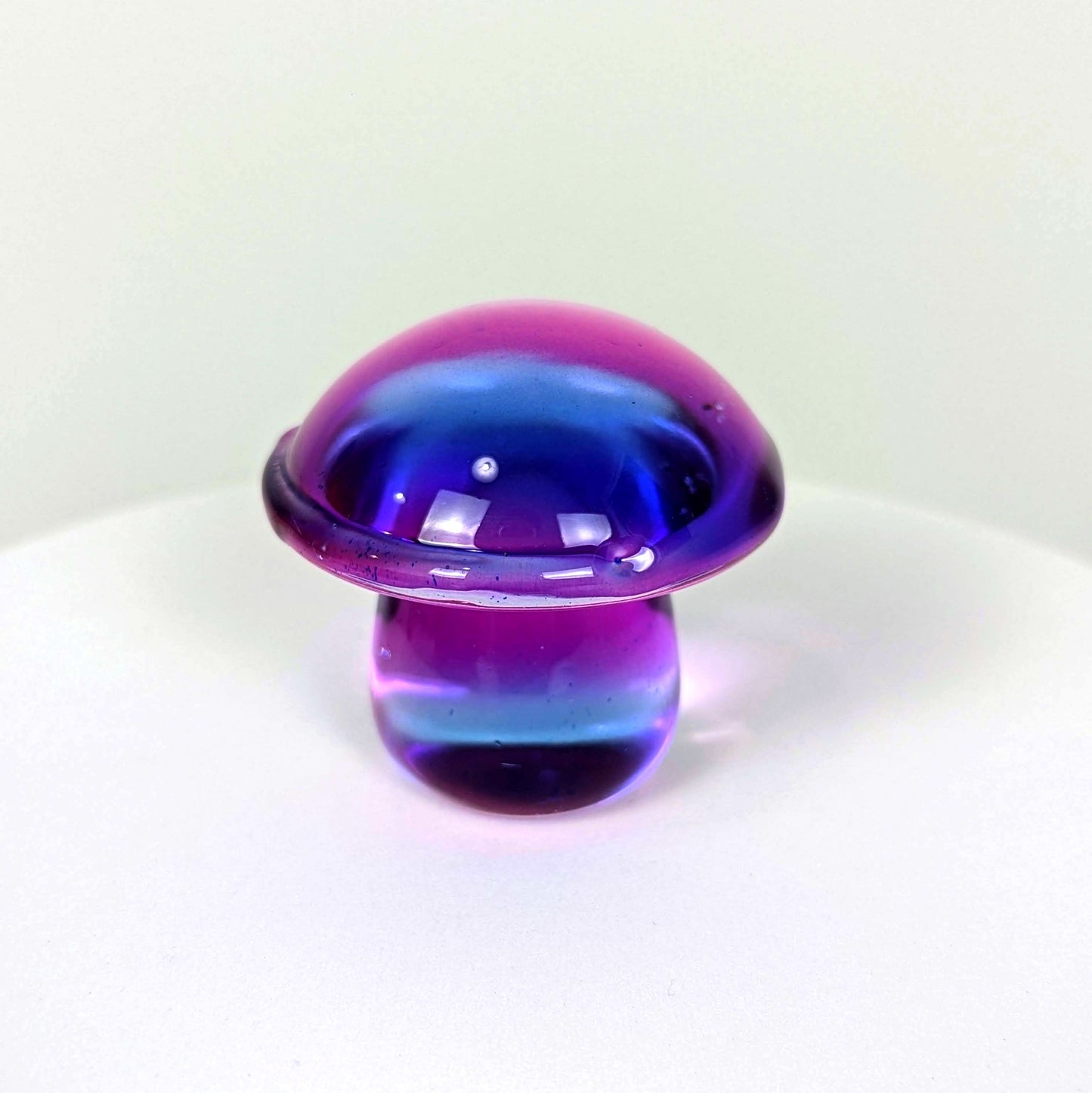 Pink/Blue Glass Mushroom Carvings
