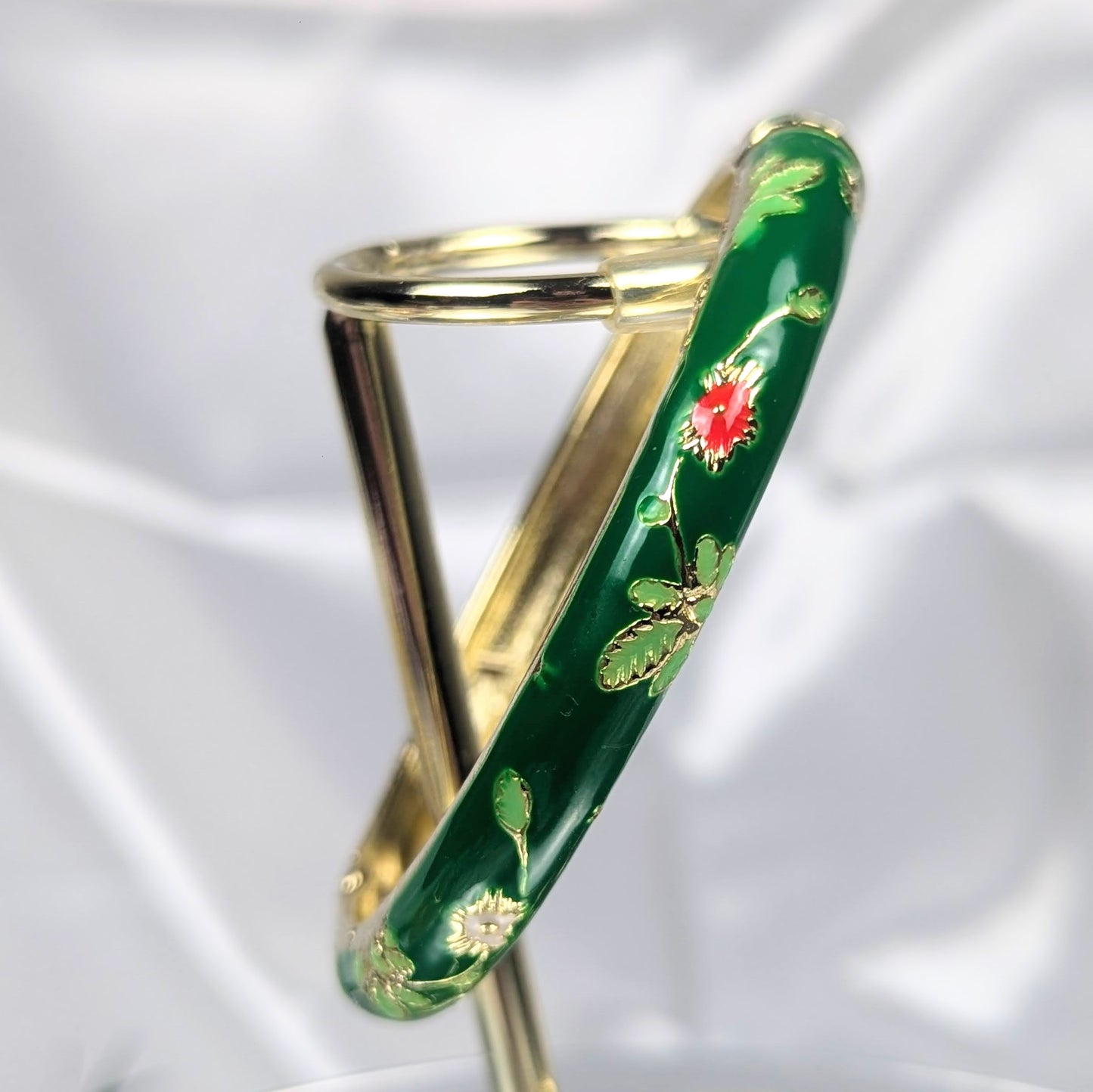 Dark Green Cloisonné Bangle - 6cm - Dylan's Den Crystal Shop