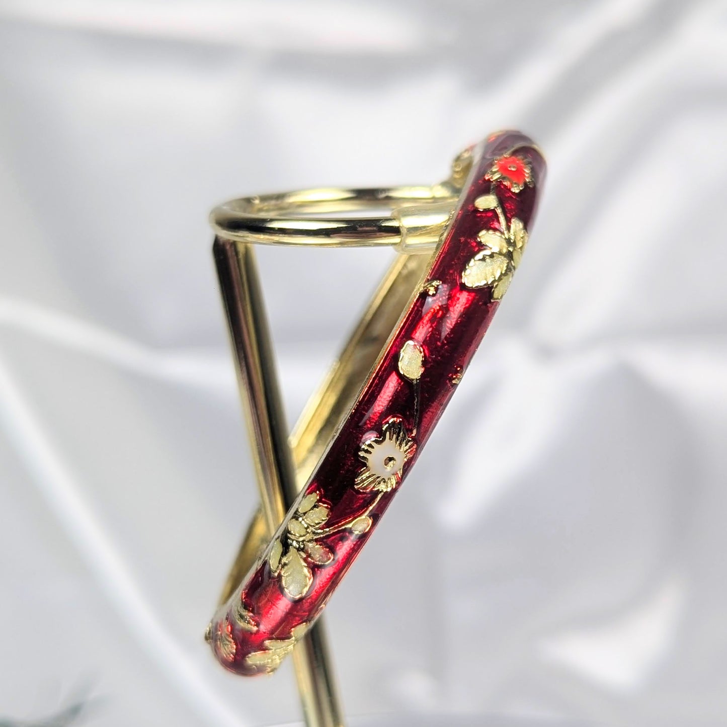 Metallic Red Cloisonné Bangle - 6cm - Dylan's Den Crystal Shop