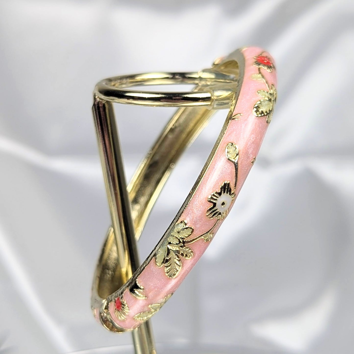Sparkly Pink Cloisonné Bangle - 6cm - Dylan's Den Crystal Shop