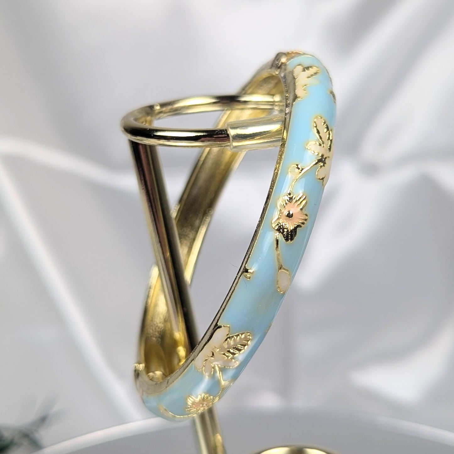Baby Blue Cloisonné Bangle - 6cm - Dylan's Den Crystal Shop