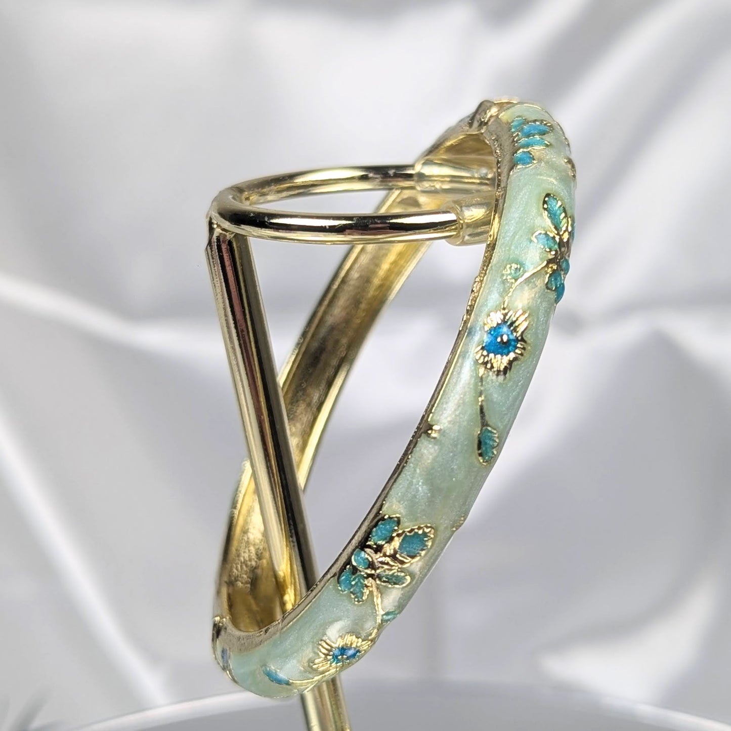 Sparkly Blue Cloisonné Bangle - 6cm - Dylan's Den Crystal Shop