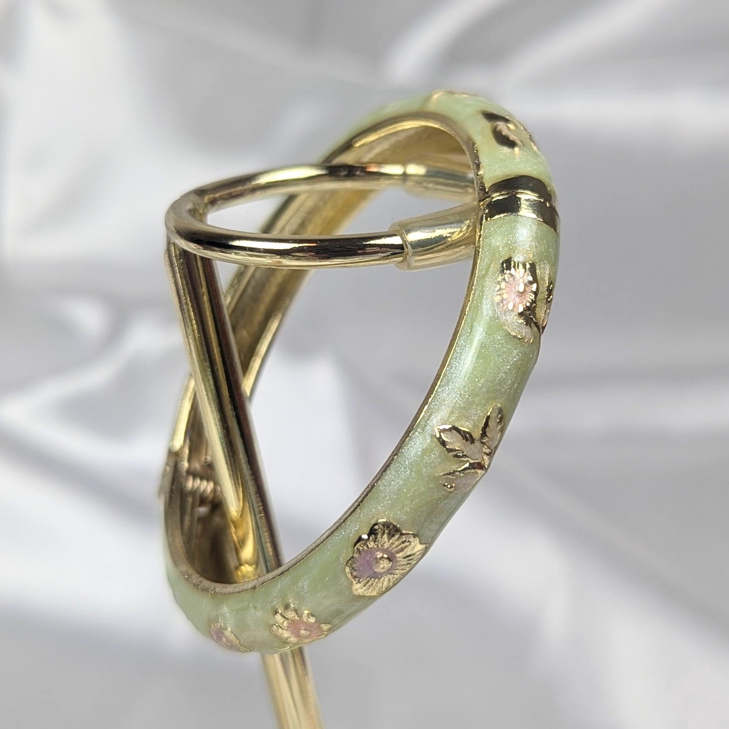 Sparkly Light Green/Yellow Cloisonné Bangle - 5cm - Dylan's Den Crystal Shop