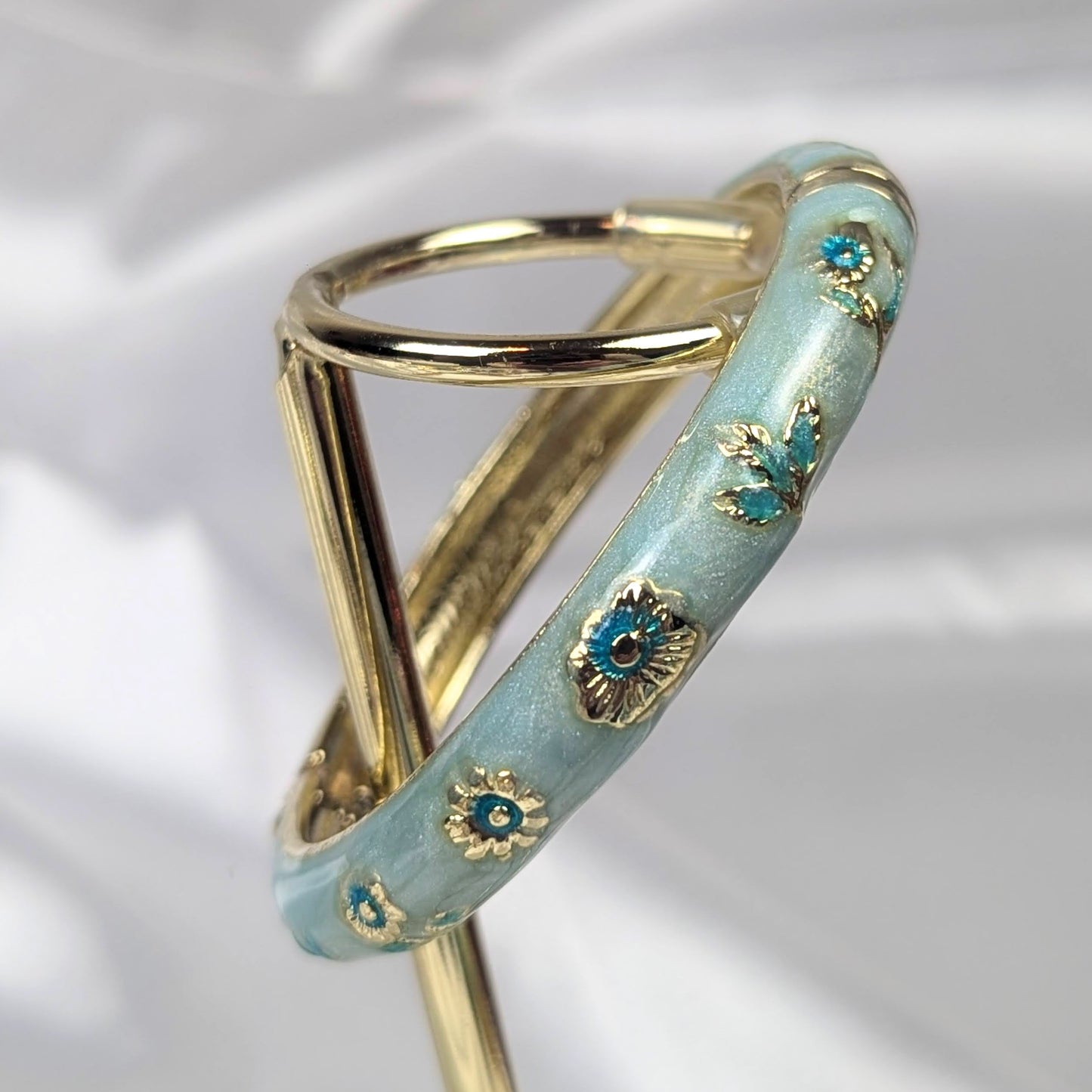 Sparkly Blue Cloisonné Bangle - 5cm - Dylan's Den Crystal Shop
